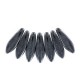 Czech Glass Daggers beads 5x16mm Jet hematite